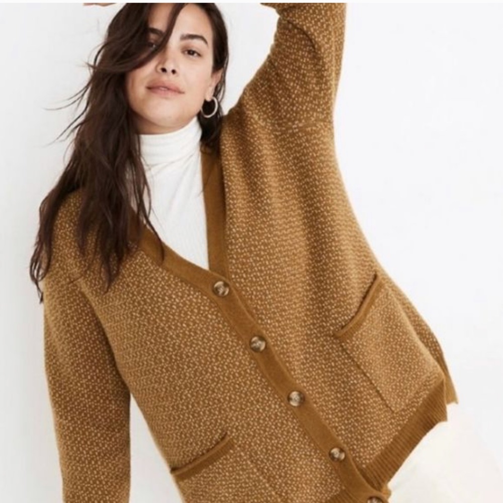 Madewell Bird's Eye Maysfield Cardigan Sweater